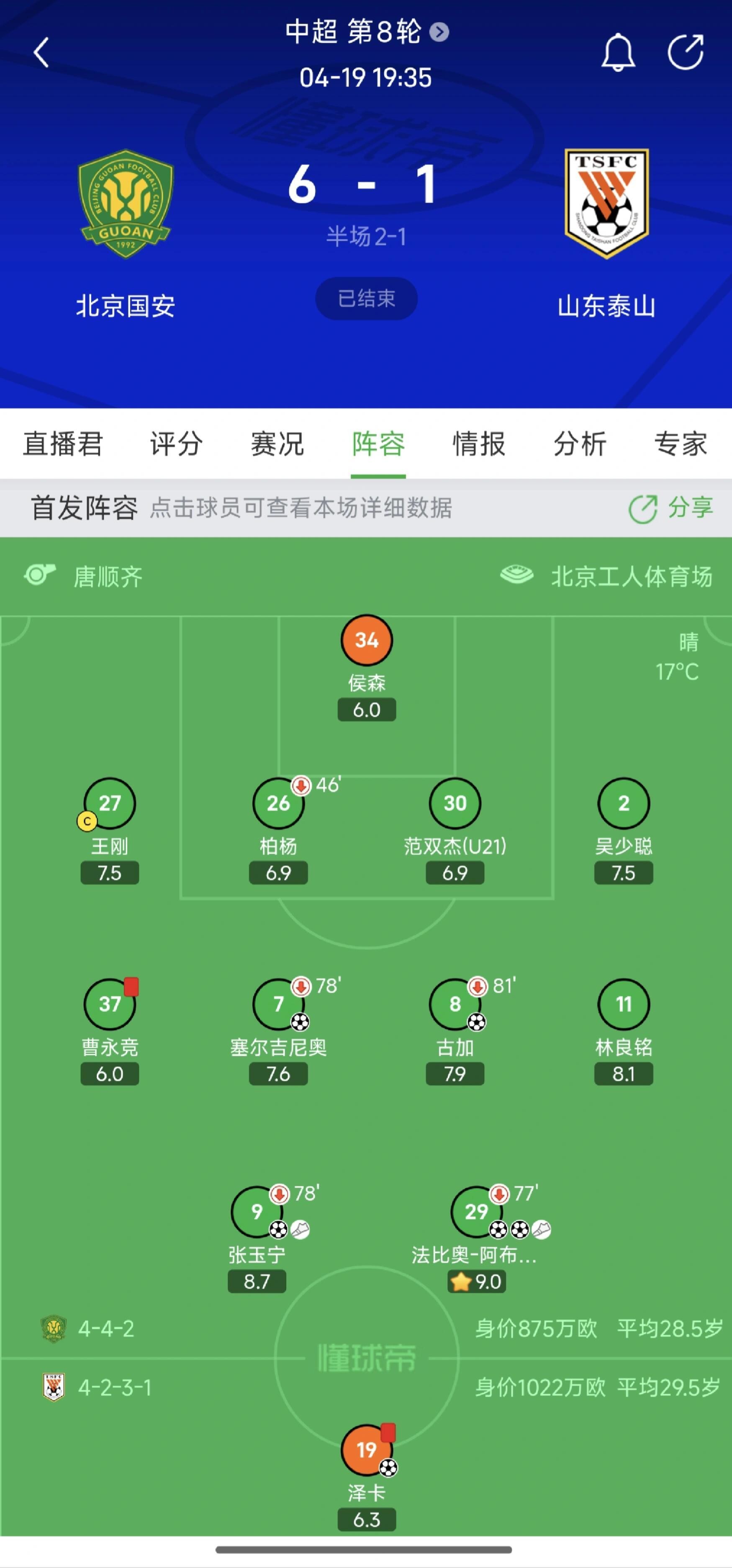 包含国安客场迎战权健，争夺积分榜前三的词条